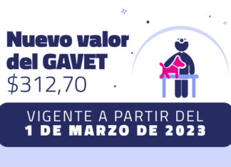 Nuevo valor del GAVET a partir del 1 de marzo El CVPBA pone en conocimiento de los matriculados que el Consejo Directivo, a través de la Resolución N°39 resolvió fijar el valor del GAVET en la suma de $312,70 con vigencia a partir del 1 de marzo de 2023.