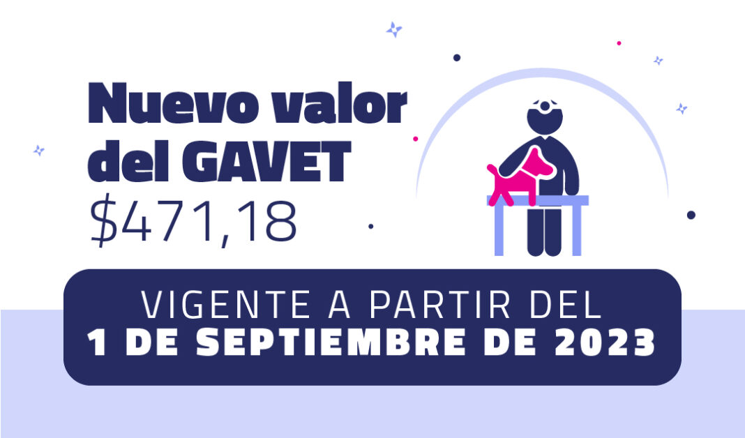 Nuevo valor del GAVET a partir del 1 de septiembre.